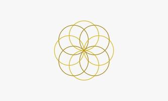 gouden ring cirkel lijn bloem logo vector. grafische ontwerp illustratie. vector