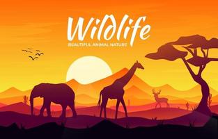 achtergrond wild leven mooie natuur woestijn kameel vector