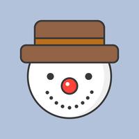 sneeuwpop, gevuld overzicht pictogram voor kerst-thema vector