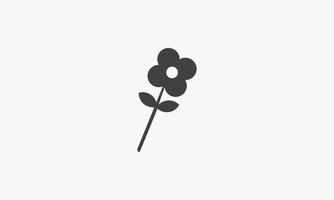 eenvoudige stengel met bloempictogram. geïsoleerd op een witte achtergrond. vectorillustratie. vector