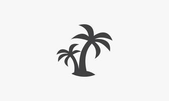 eenvoudige pictogram boom palm kokosnoot geïsoleerd op een witte achtergrond. vector