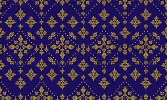 een gedetailleerd kleding stof patroon samengesteld van bloemen ontwerpen en blauw achtergrond vector