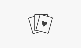 lijn pictogram kaartspel geïsoleerd op een witte achtergrond. vector