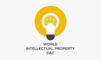 wereld intellectuele eigendom dag. gloeilamp of hersenen ontwerpconcept. vector