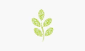 gestippelde zeepbel vorm moringa blad grafisch ontwerp vector. vector