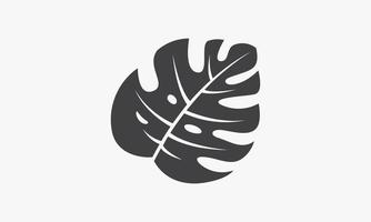 enkel monstera blad pictogram geïsoleerd op een witte achtergrond. vector