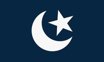wassende maan met ster. islamitisch symbool op blauwe achtergrond. vector