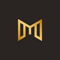 letter m gouden logo-ontwerp vector