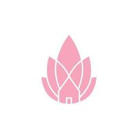 lotus huis logo ontwerp vector