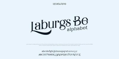 laburgs zijn abstracte minimale serif-alfabetlettertypen. typografie technologie vectorillustratie vector