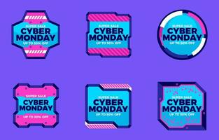 set cyber Monday-badges vector