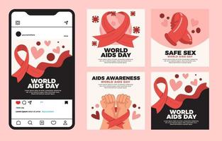 social media story post voor wereld aids dag vector