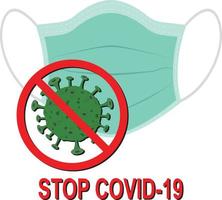 stop covid-19. corona virus gezichtsmasker bescherming vector