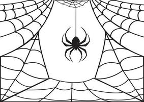 spin. spinnenweb. clip art. zwarte spin vector