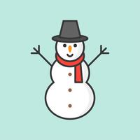 sneeuwpop, gevuld overzicht pictogram voor kerst-thema vector