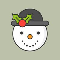 sneeuwpop en Maretak hoed, gevuld overzicht pictogram voor kerst-thema vector