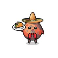 mars Mexicaanse chef-kok mascotte met een taco vector