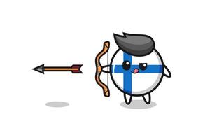 illustratie van de vlag van Finland die boogschieten doet vector