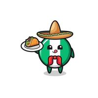 nigeria vlag Mexicaanse chef-kok mascotte met een taco vector