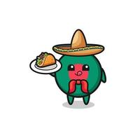 vlag van bangladesh Mexicaanse chef-kok mascotte met een taco vector