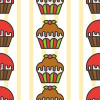 Kleurrijk leuk Cupcake naadloos patroon voor verpakkende document gift vector