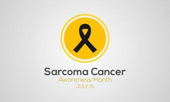 sarcoom kanker bewustzijn maand opgemerkt elke jaar in juli. sjabloon voor achtergrond, banier, kaart, poster met tekst inscriptie. vector