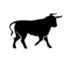 silhouetten van stier, ontwerpvector van stier, stierlogo-ontwerp, silhouetten van dieren vector