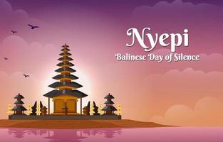 nyepi dag van stilte achtergrond vector