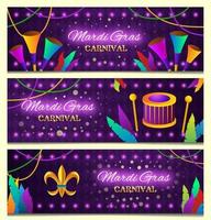 mardi gras carnaval banner set vector