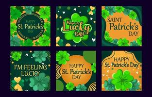 NS. patrick's day clover social media post vector