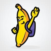 banaan schattige mascotte vectorillustratie vector