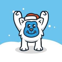 schattige yeti kerst vector