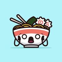 kawaii ramen chibi vector