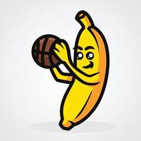 banaan schattige mascotte vectorillustratie vector