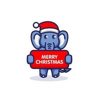 kerst olifant mascotte vector