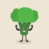 schattige broccoli mascotte vector