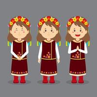 Oekraïne karakter met verschillende expressie vector