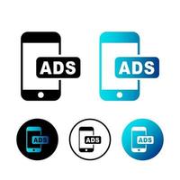 abstracte mobiele advertenties pictogram illustratie vector