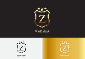 letter z goud luxe ster logo concept vector