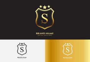 letter s gouden luxe ster logo concept vector