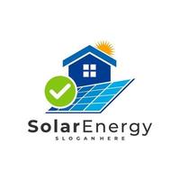 check zonne-logo vector sjabloon, creatieve zonnepaneel energie logo ontwerpconcepten