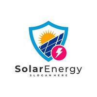 zonne-energie logo vector sjabloon, creatieve zonnepaneel energie logo ontwerpconcepten