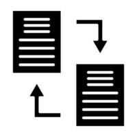 glyph-pictogram voor uitwisseling van documenten vector