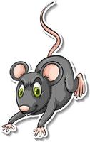 een grijze rat dieren cartoon sticker vector