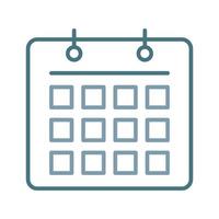 kalender lijn twee kleuren icoon