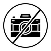 geen camera glyph-pictogram vector