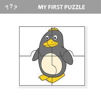 een vector van pinguïnpuzzel voor kleuters - mijn eerste puzzel