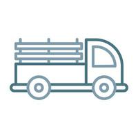 pick-up truck lijn twee kleuren icoon vector