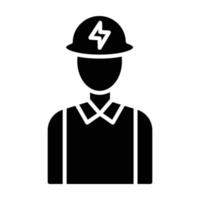 elektricien glyph icon vector