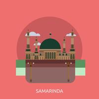 Samarinda Stad van Indonesië Conceptuele afbeelding ontwerp vector